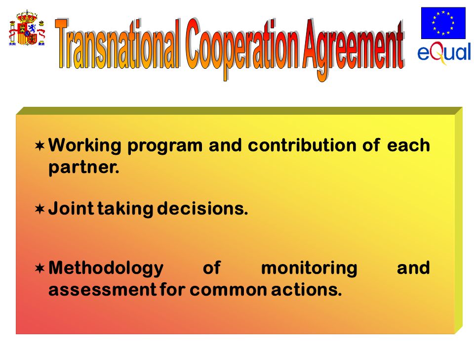  Working program and contribution of each partner.