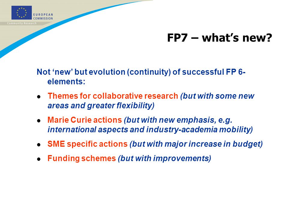 FP7 – what’s new.