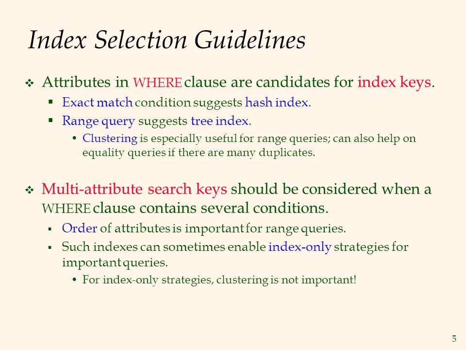 1 Overview of Indexing Chapter 8 – Part II. 1. Introduction to indexing ...