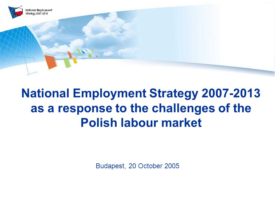 National Employment Strategy as a response to the challenges of the Polish labour market Budapest, 20 October 2005
