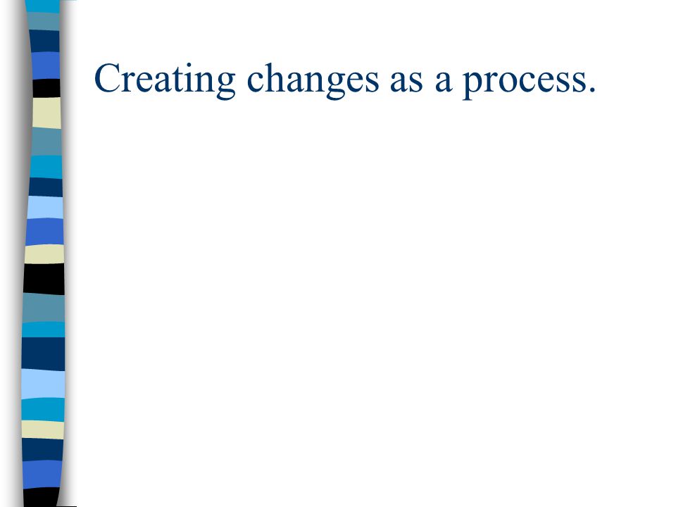 Creating changes as a process.
