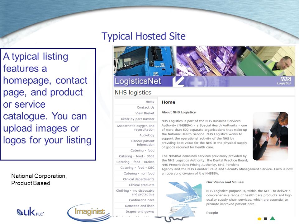 SUPPLY Newham Typical Hosted Site A typical listing features a homepage, contact page, and product or service catalogue.