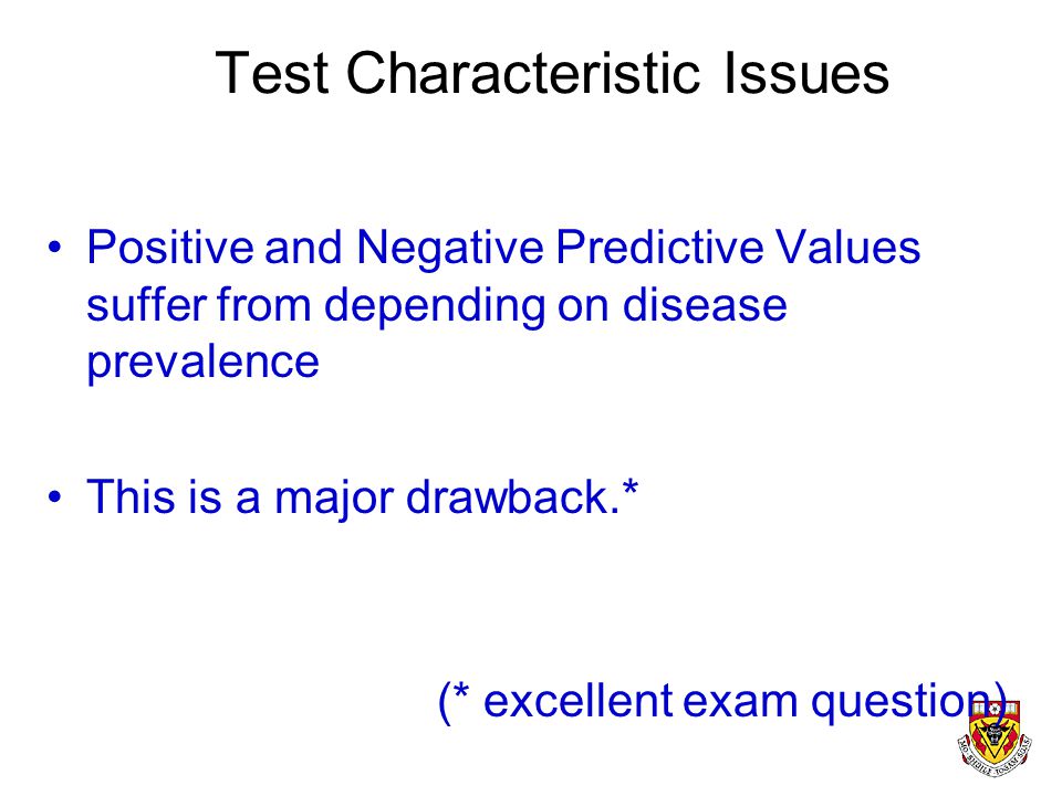 Negative Predictive Value 90 / ( ) = 90.0%
