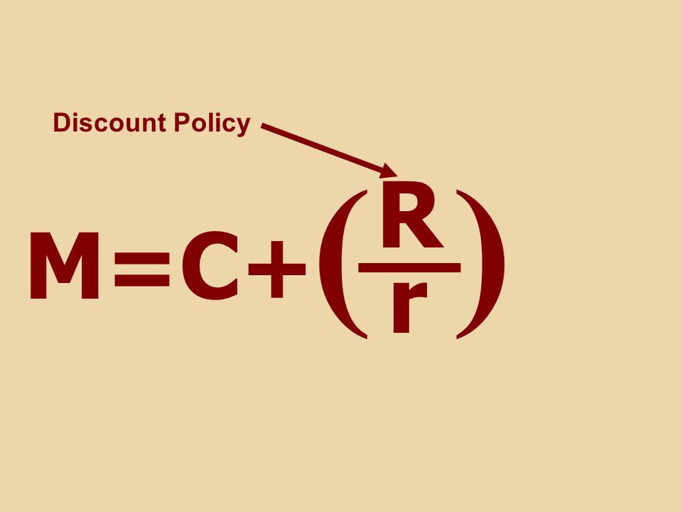 ( ) M=C+ R r Discount Policy