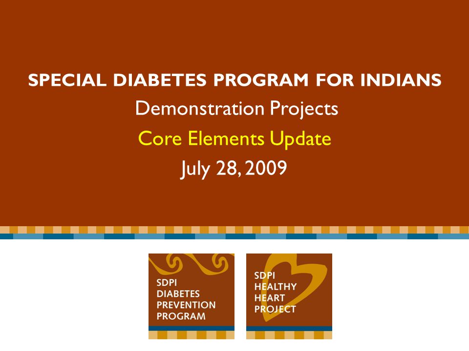 Special Diabetes Program for Indians Competitive Grant Program SPECIAL DIABETES PROGRAM FOR INDIANS Demonstration Projects Core Elements Update July 28, 2009