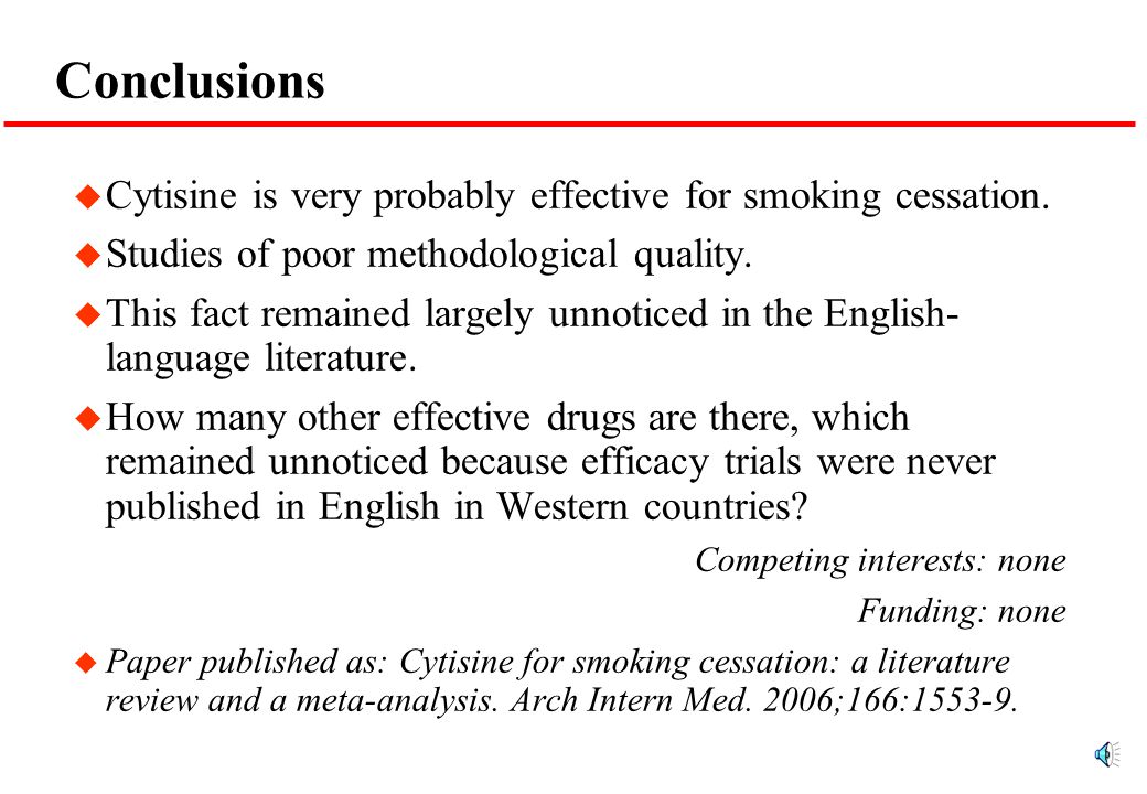 Cytisine for smoking cessation A literature review and a meta-analysis  Jean-François ETTER, PhD Institute of social and preventive medicine  University- ppt download
