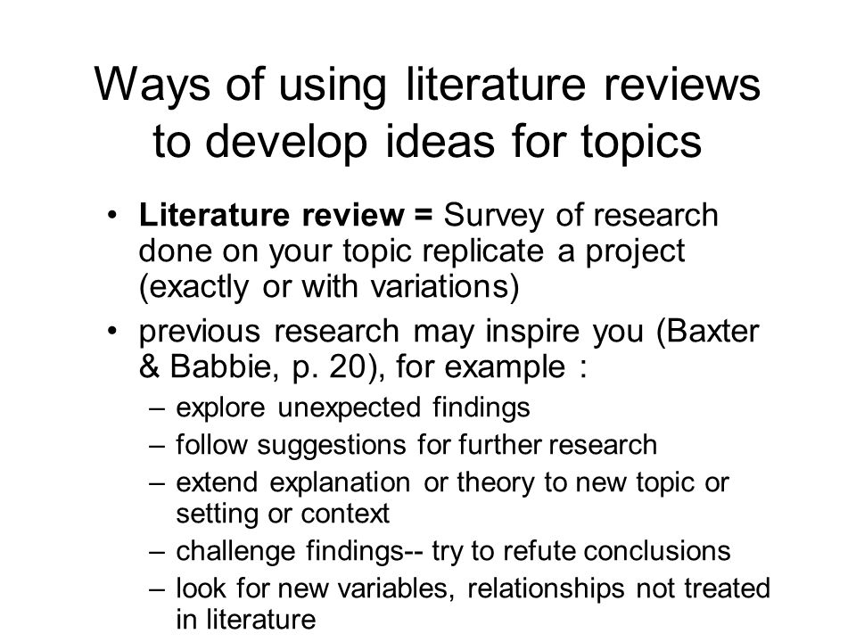 previous research topics