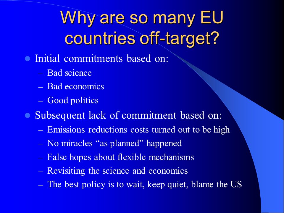 Why are so many EU countries off-target.