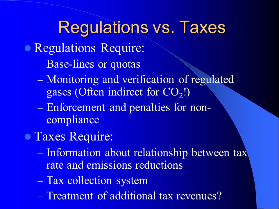Regulations vs.