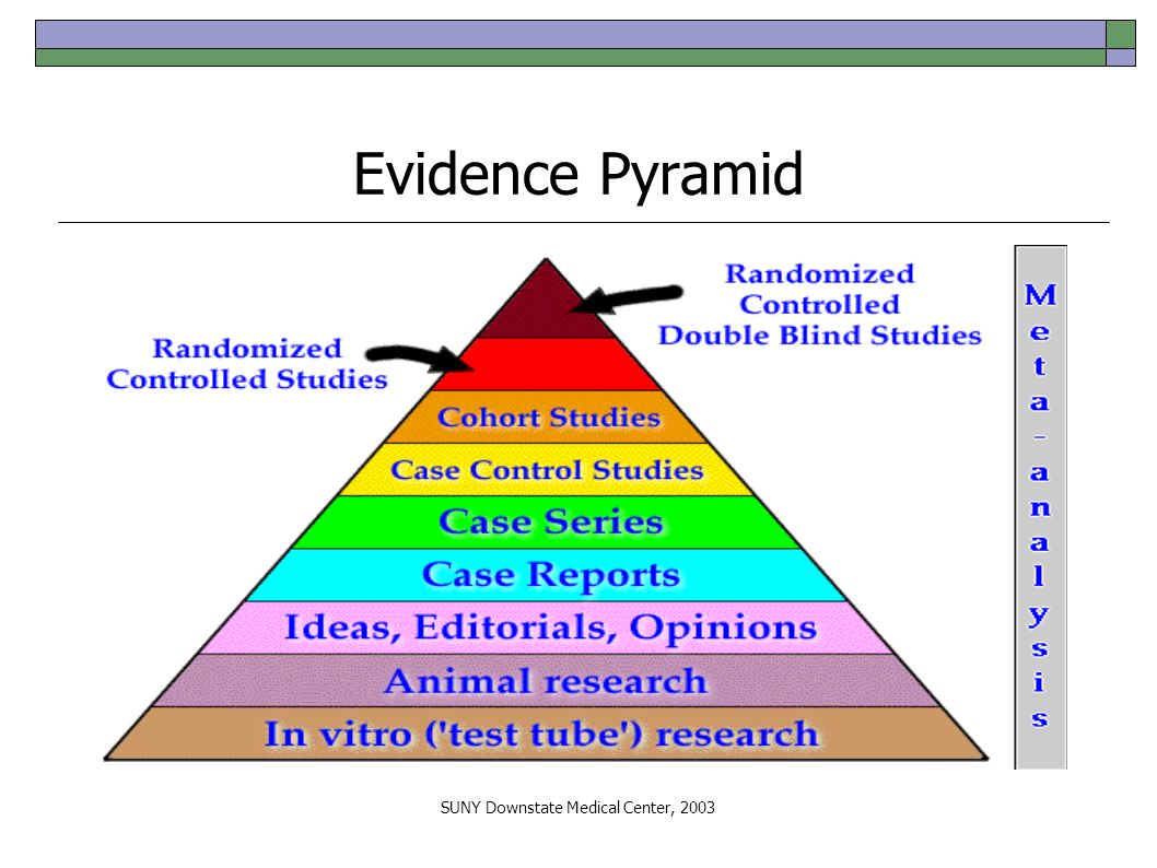 SUNY Downstate Medical Center, 2003 Evidence Pyramid
