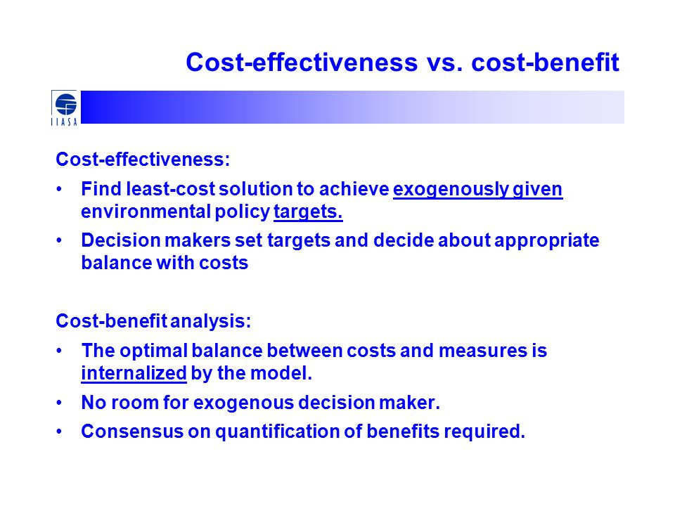 Cost-effectiveness vs.