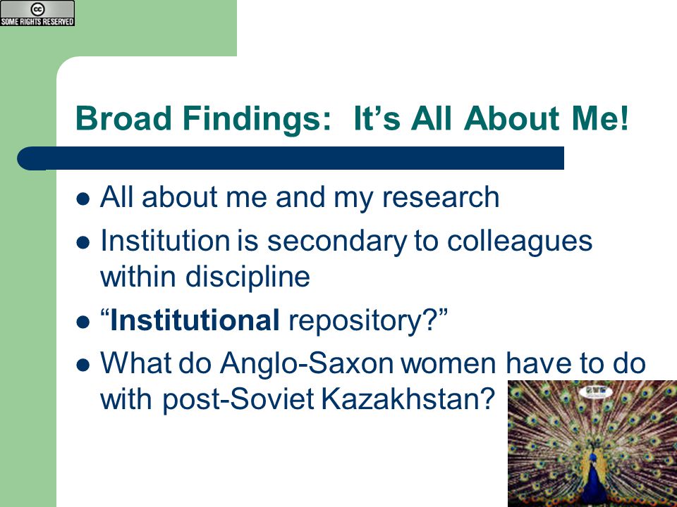 Broad Findings: It’s All About Me.