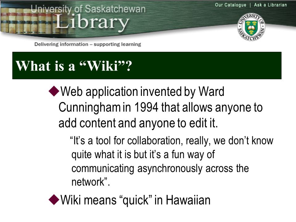 What is a Wiki .