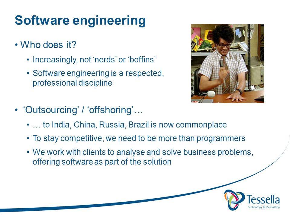 Software engineering Who does it.