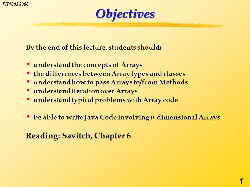 FIT Objectives By the end of this lecture, students should: understand ...