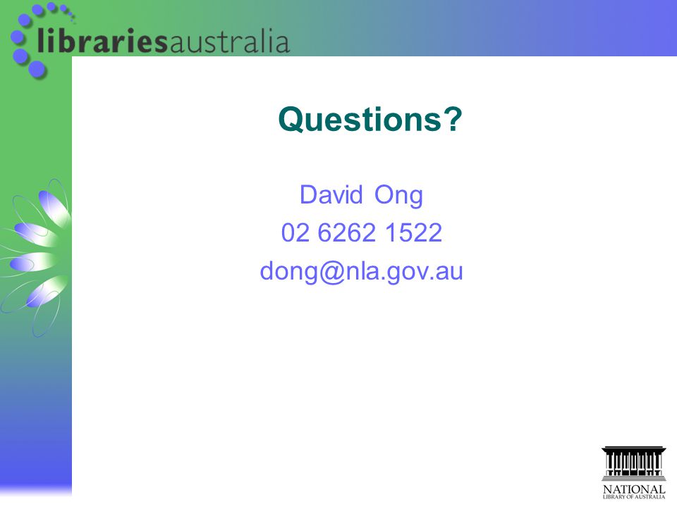Questions David Ong