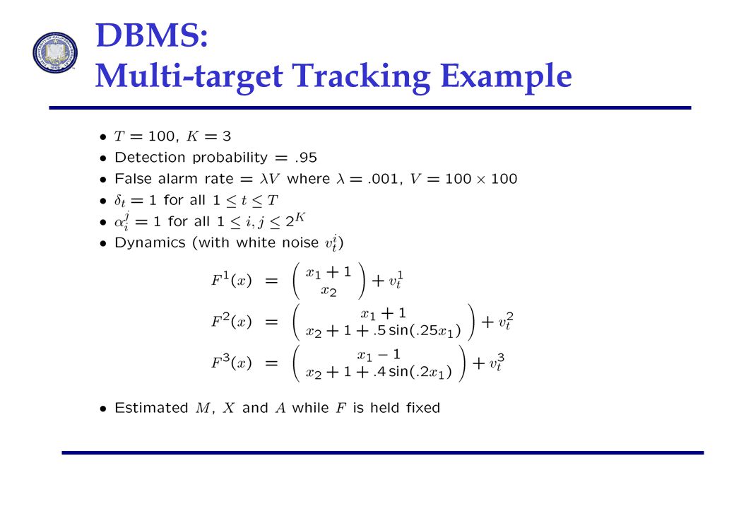 DBMS: Multi-target Tracking Example