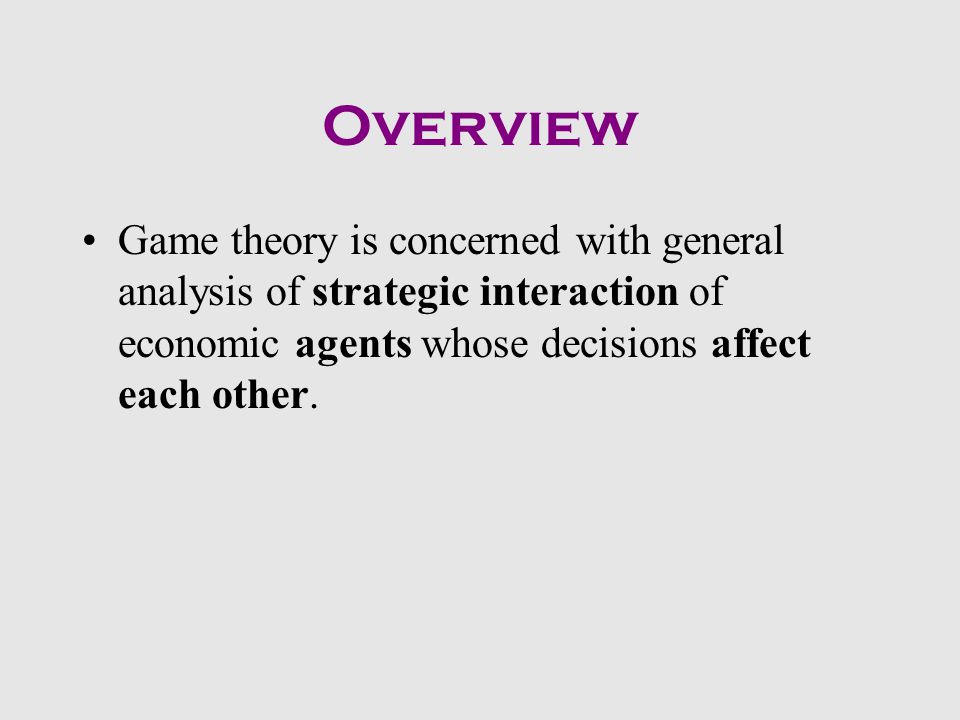 Game Theory David Levinson