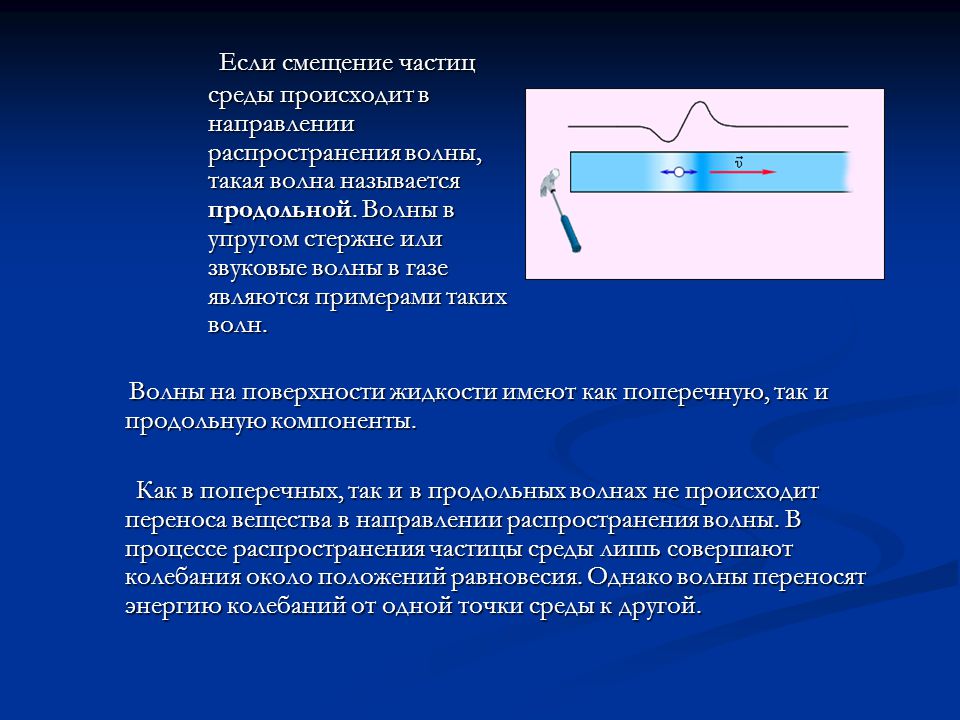 Смещение частиц среды. Продольные волны в стержне. Распространение волн в упругих стержнях. Поперечные волны в стержнях. Упругие волны в стержнях.