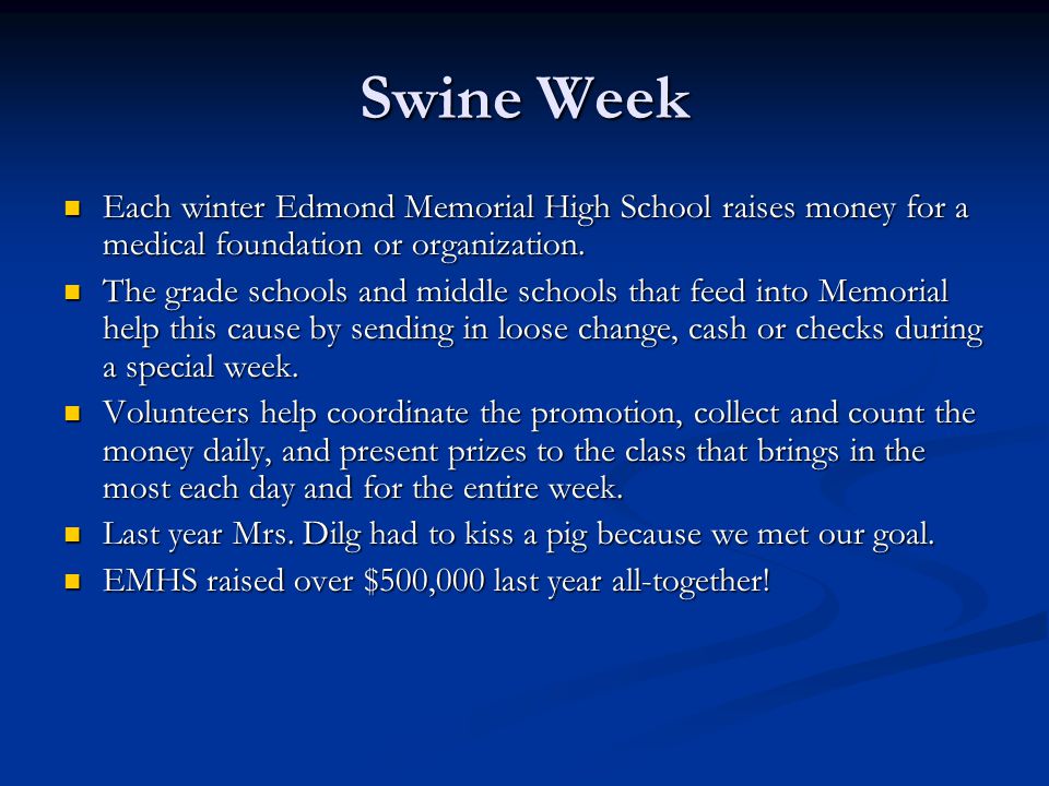 Donate - Edmond Memorial High School Swine Week