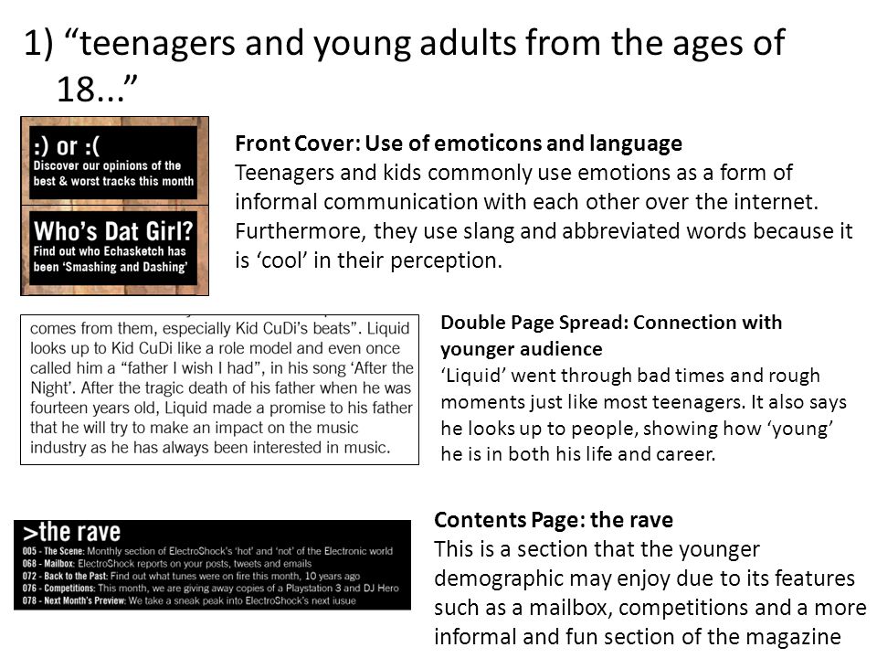 1) teenagers and young adults from the ages of Front Cover: Use of emoticons and language Teenagers and kids commonly use emotions as a form of informal communication with each other over the internet.