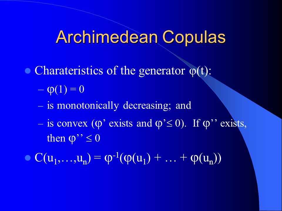 Simulating Exchangeable Multivariate Archimedean Copulas And Its Applications Authors Florence Wu Emiliano A Valdez Michael Sherris Ppt Download