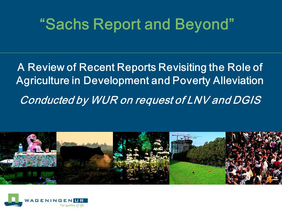 Sachs Report and Beyond A Review of Recent Reports Revisiting the Role of Agriculture in Development and Poverty Alleviation Conducted by WUR on request of LNV and DGIS