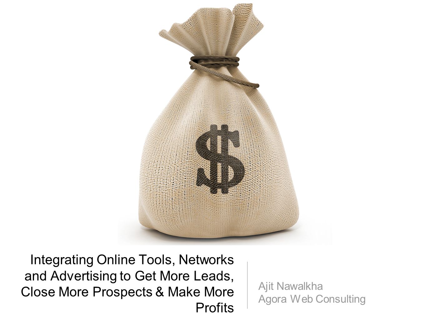 Integrating Online Tools, Networks and Advertising to Get More Leads, Close More Prospects & Make More Profits Ajit Nawalkha Agora Web Consulting