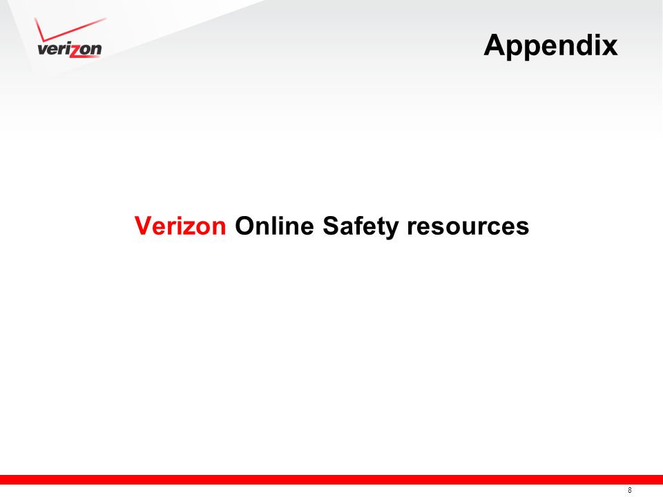 8 Appendix Verizon Online Safety resources