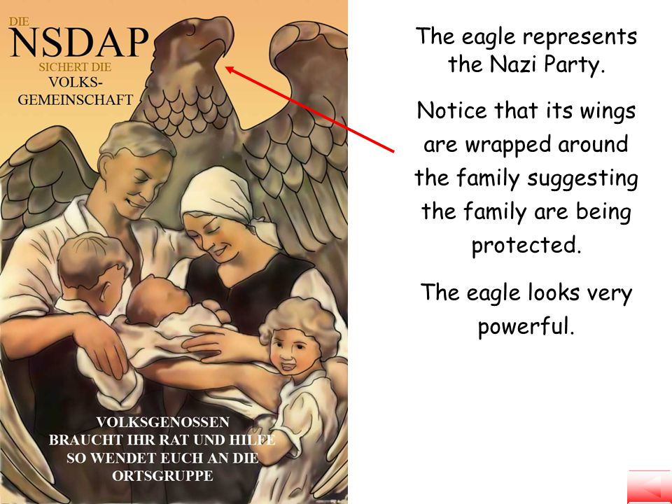 The eagle represents the Nazi Party.