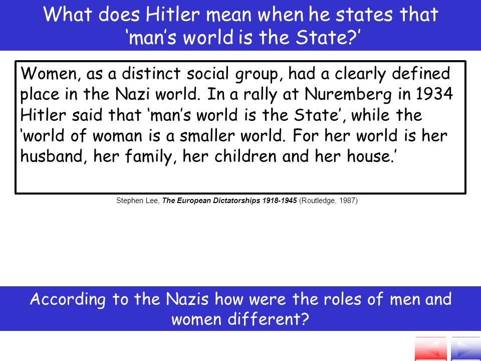 Women, as a distinct social group, had a clearly defined place in the Nazi world.