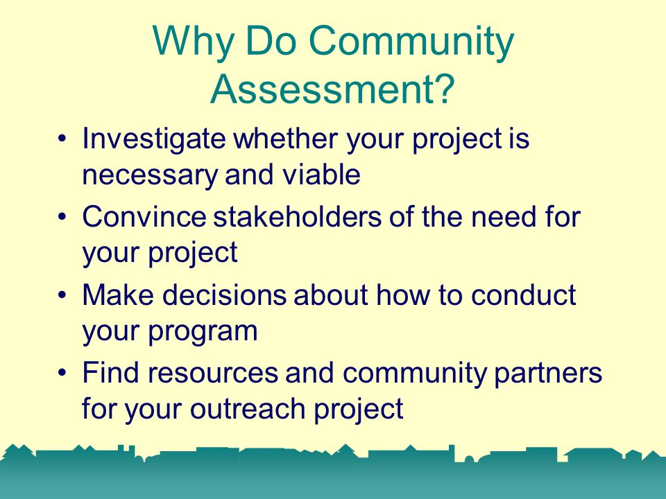 Why Do Community Assessment.