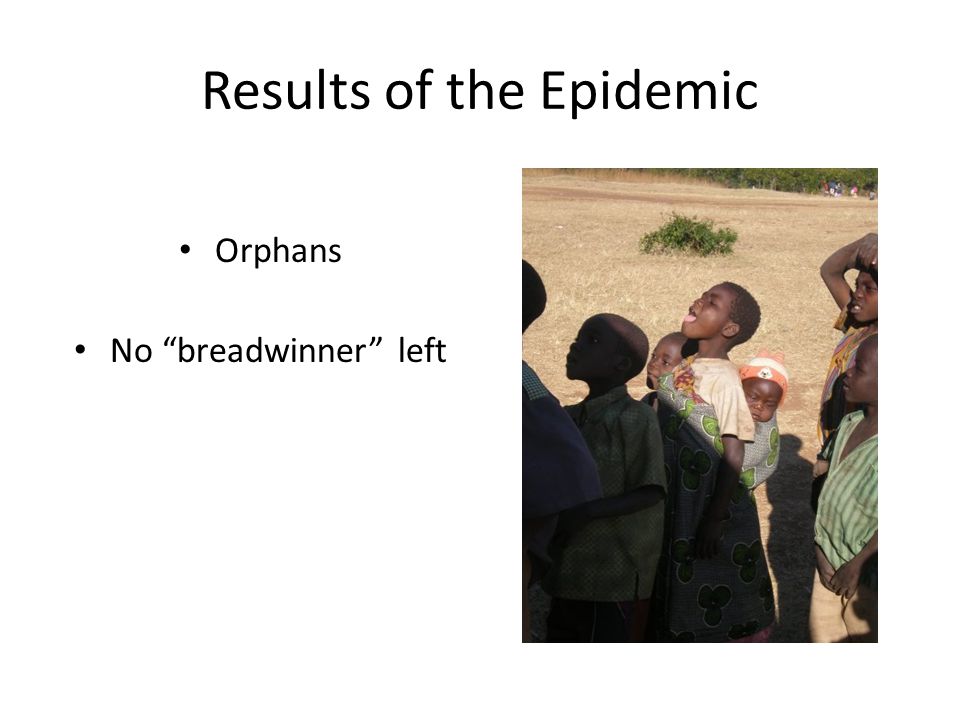 Results of the Epidemic Orphans No breadwinner left