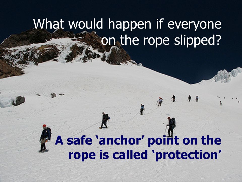 What would happen if everyone on the rope slipped.