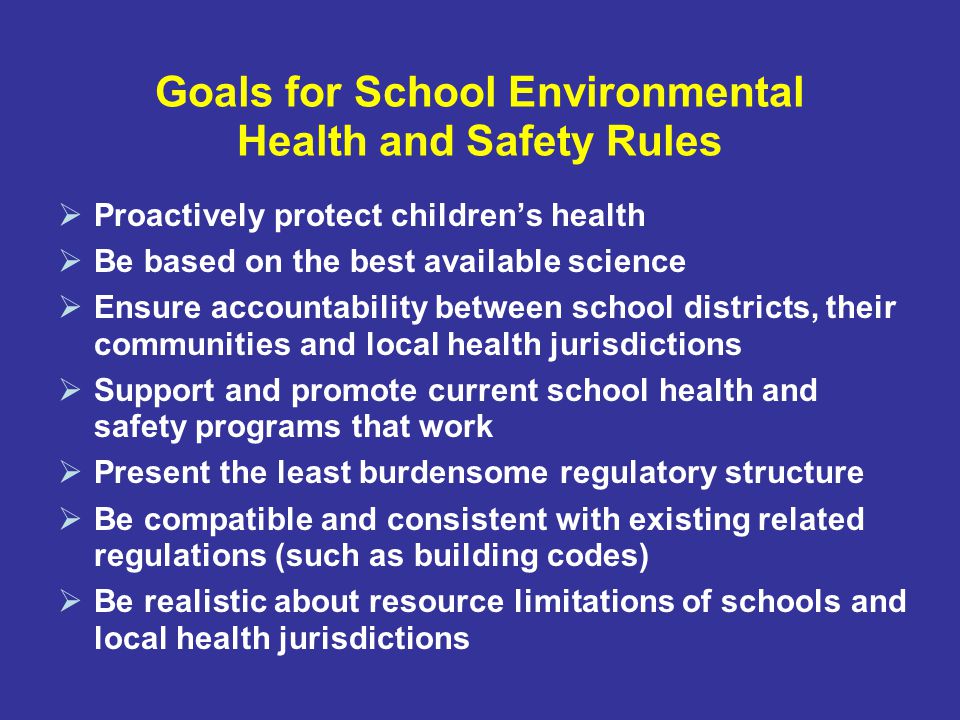 School Environmental Health Safety Nancy P Bernard Mph