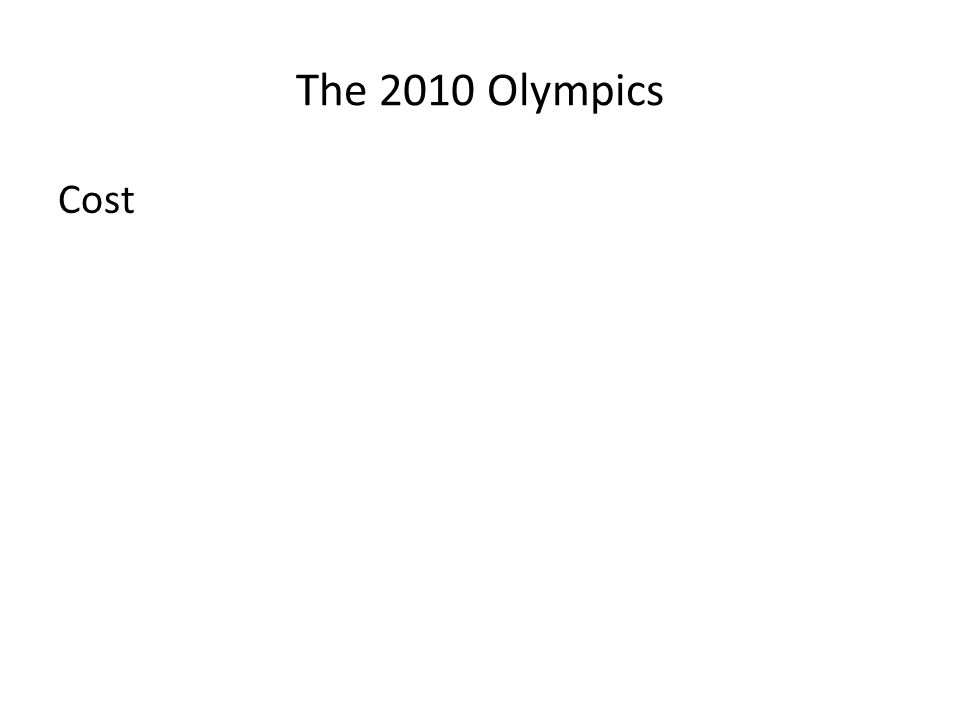 The 2010 Olympics Cost