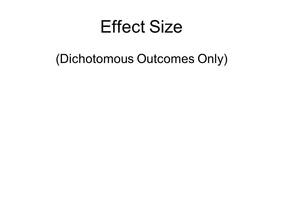Effect Size (Dichotomous Outcomes Only)