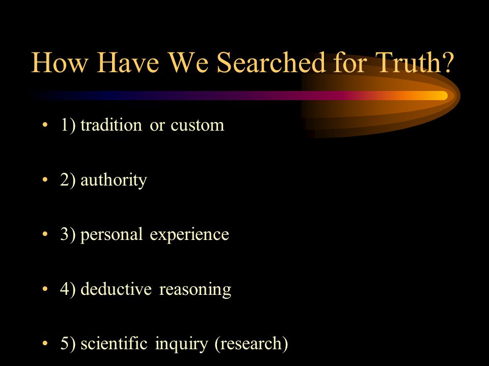 How Have We Searched for Truth.