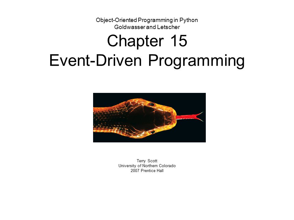 Object-Oriented Programming in Python Goldwasser and Letscher Chapter ...