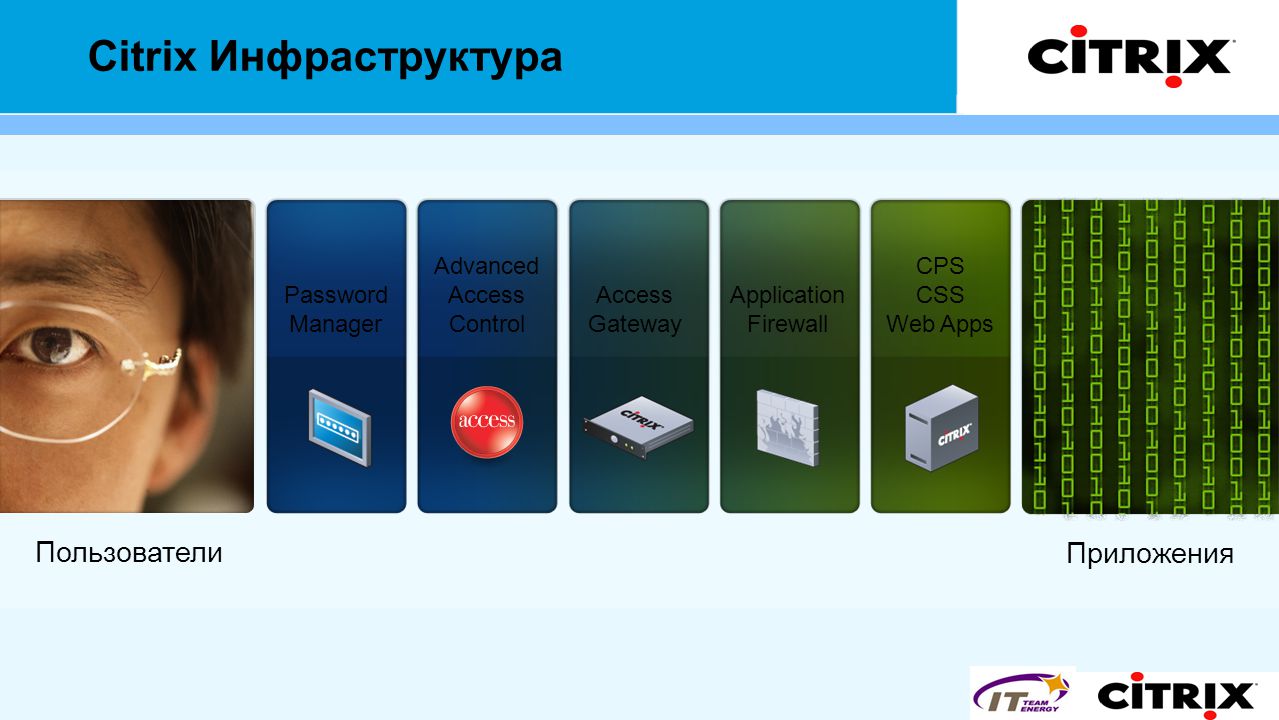 Пользователи приложения. Citrix access Gateway. Advance access. Control password