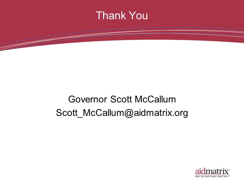 Thank You Governor Scott McCallum