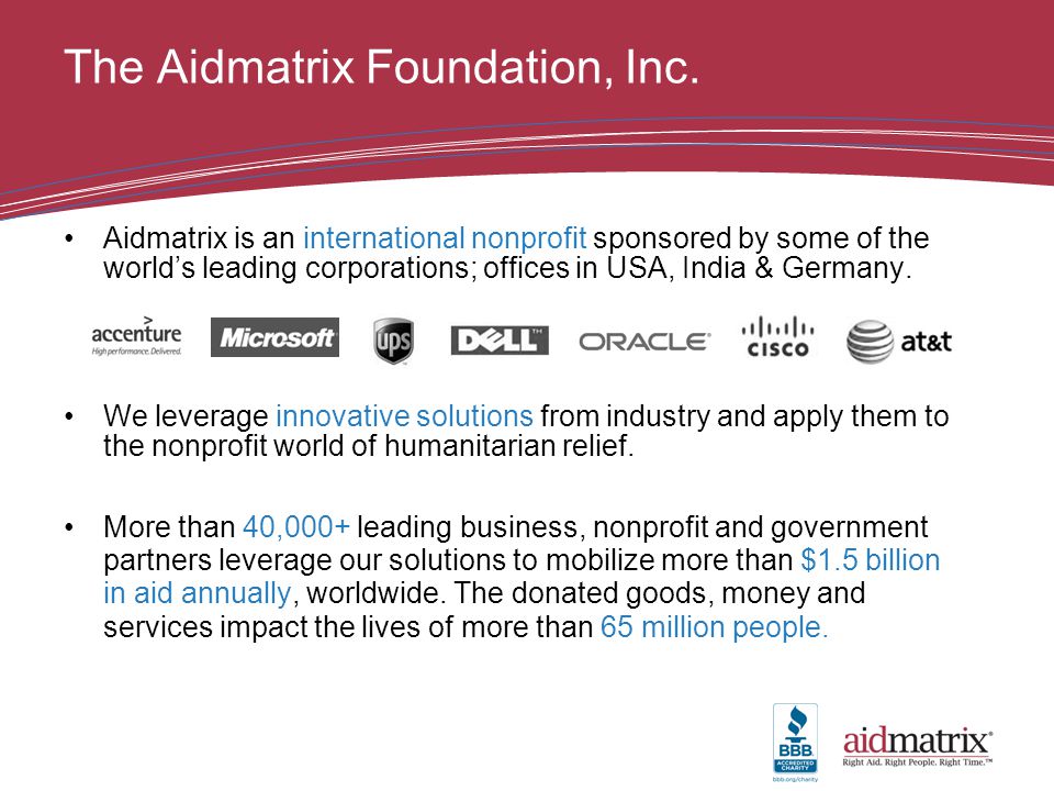 The Aidmatrix Foundation, Inc.
