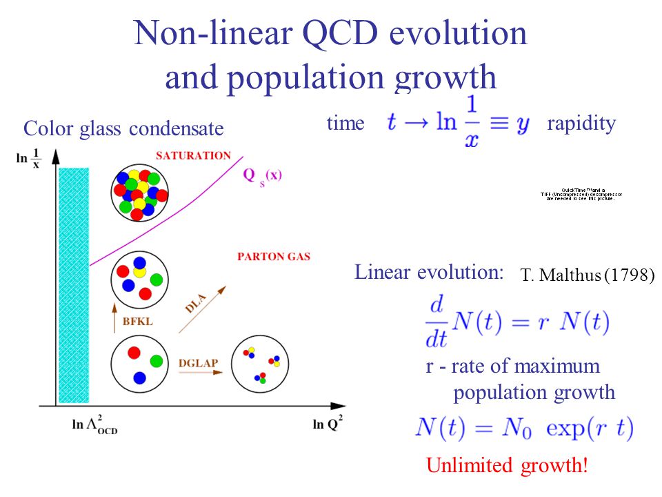 Non-linear QCD evolution and population growth T.
