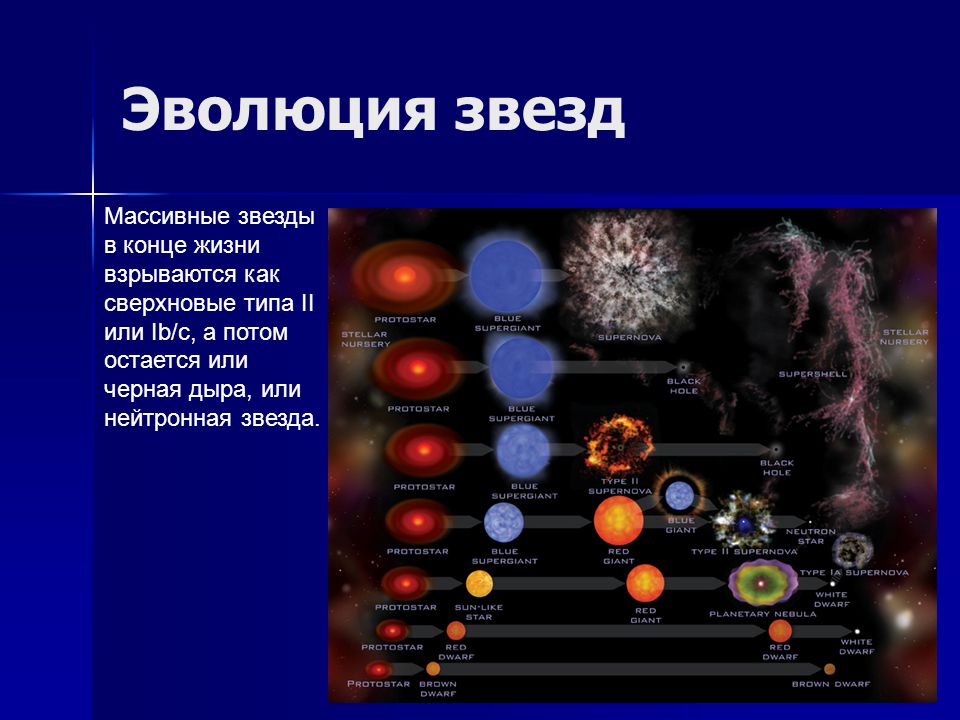 Рождение вселенной эволюция гибель звезд проект