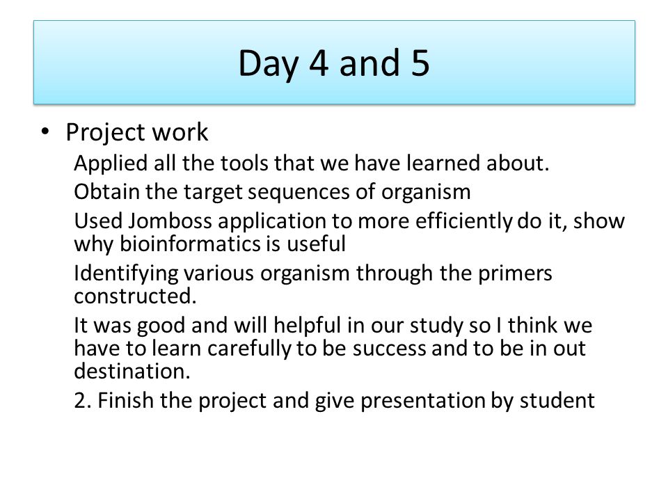 BIOINFORMATIONS BY: PURNI BISWA (GAJMER). Day 1 1. Application of ...