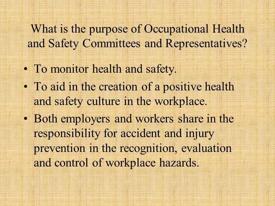 What is the purpose of Occupational Health and Safety Committees and Representatives.