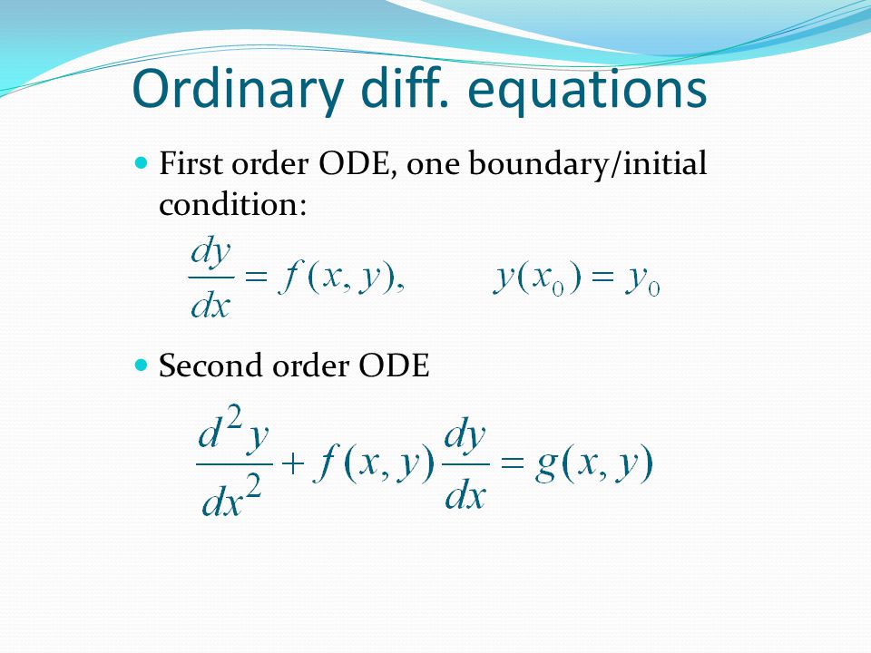  example of an ordinary diff equation