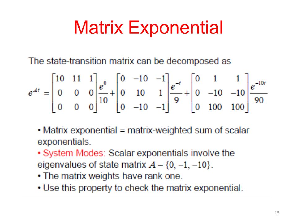 Matrix Exponential 15