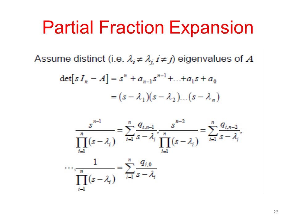 Partial Fraction Expansion 23