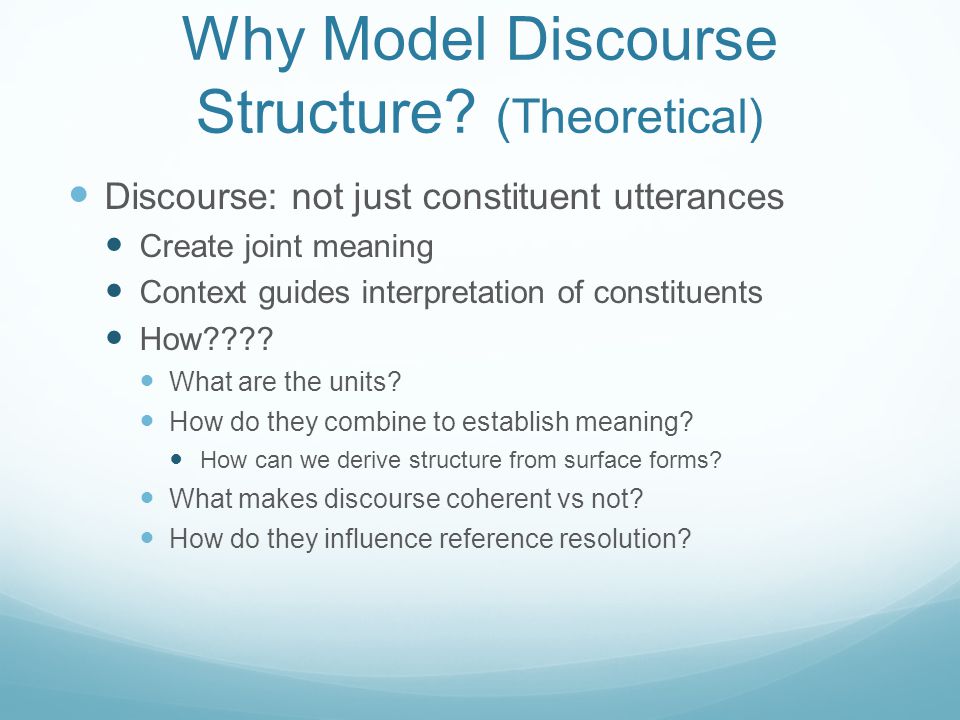 RST model of discourse structure.